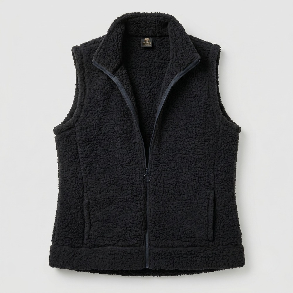 Leg3nd Discovery Women Medium Black Fleece Vest Sherpa Full Zip Outdoor Layering